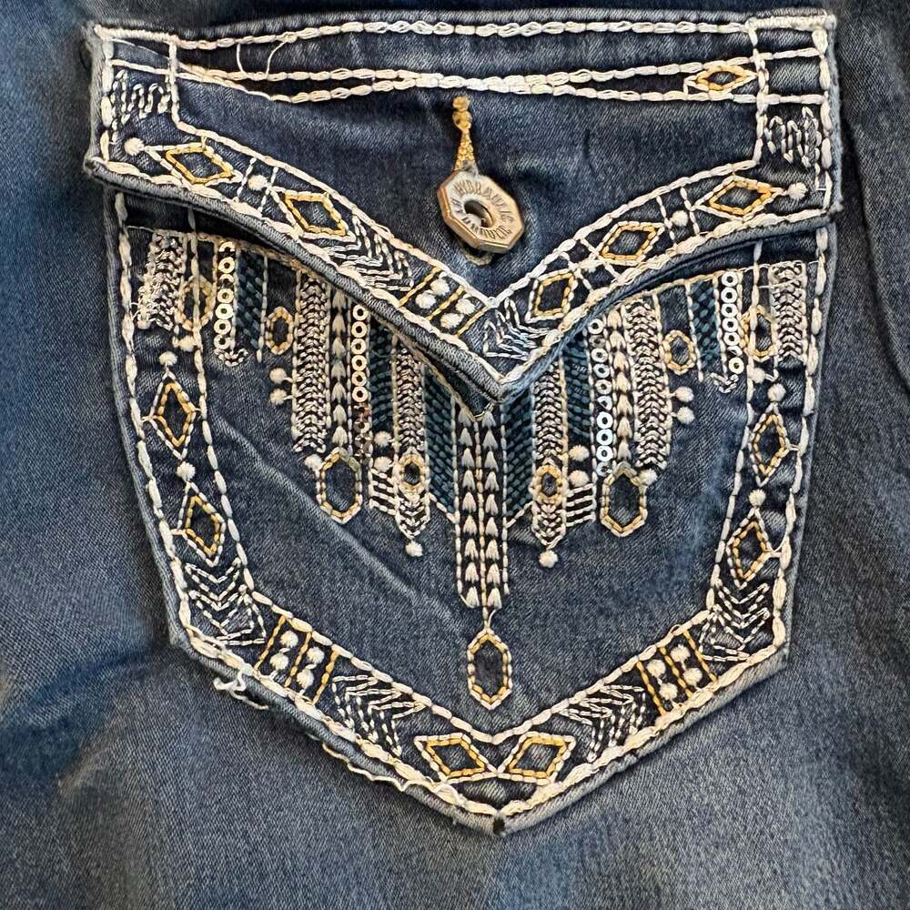 Hydraulic Jeans Juniors 9/10 Y2K Dark Wash Bootcut Embroidered Bling Pockets VTG
